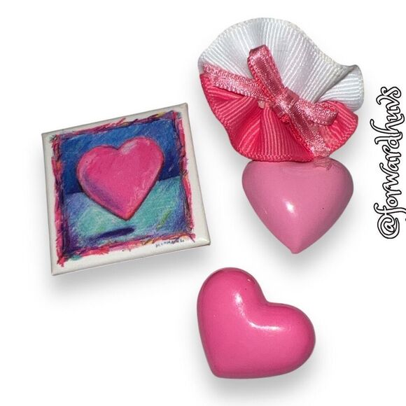 Vintage Valentine Heart Theme Broochs (3) - Picture 1 of 12